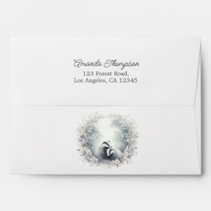 Enchanted Forest Woodland Badger Wedding Envelope
