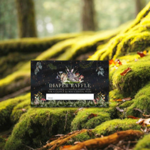 Enchanted Forest Woodland Diaper Raffle Ticket Enclosure Card