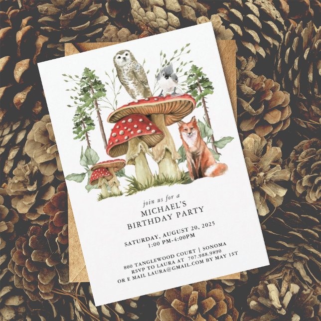 Enchanted Forest Woodlands Boy First Birthday  Invitation (Creator Uploaded)