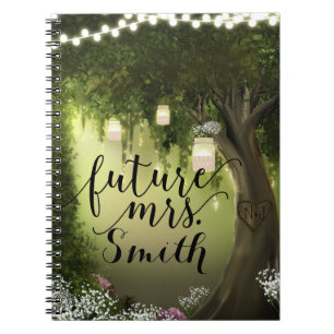 Enchanted Forest Woods Rustic Wedding Future Mrs. Notebook