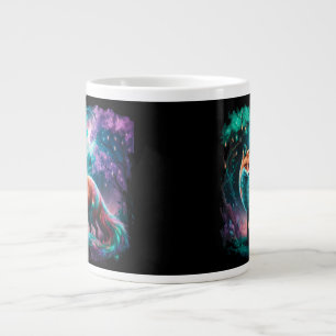 Enchanted Fox Under Moonlit Sky – Vibrant Fantasy Large Coffee Mug