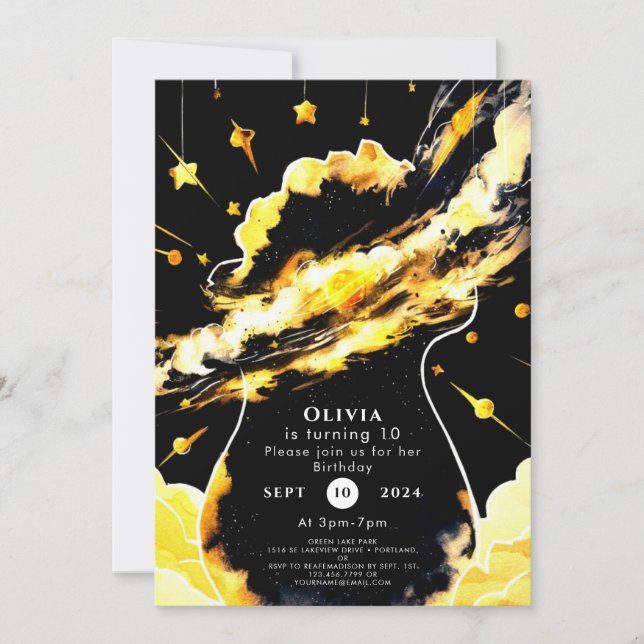 Enchanted Fun Space Birthday Invitation (Front)