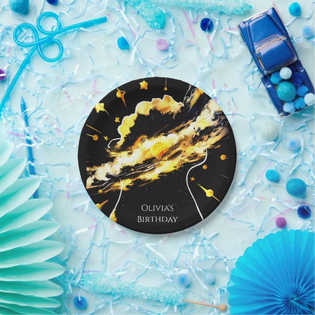 Enchanted Fun Space Birthday Paper Plate (Party)