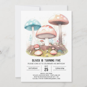 Enchanted Fungi Forest Birthday Invitation