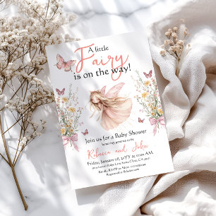 Enchanted Garden and Bow Fairy Baby Shower Invitation