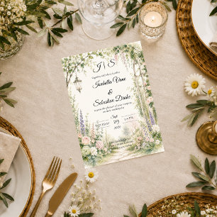Enchanted Garden Arch Romance Wedding  Invitation