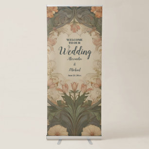 Enchanted Garden Art Nouveau Wedding Retractable Banner