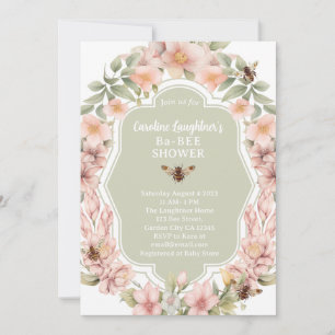 Enchanted Garden Baby Bee Shower Invitation