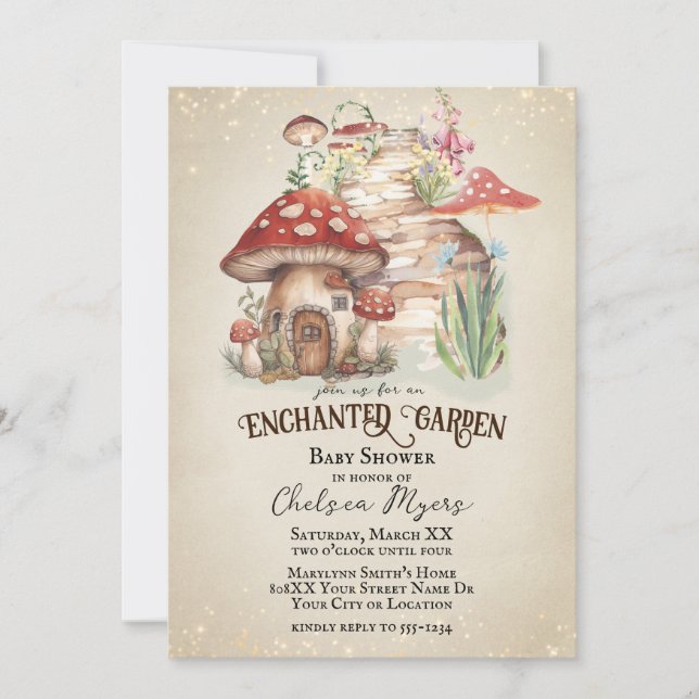 Enchanted Garden Baby Shower Invitation (Front)