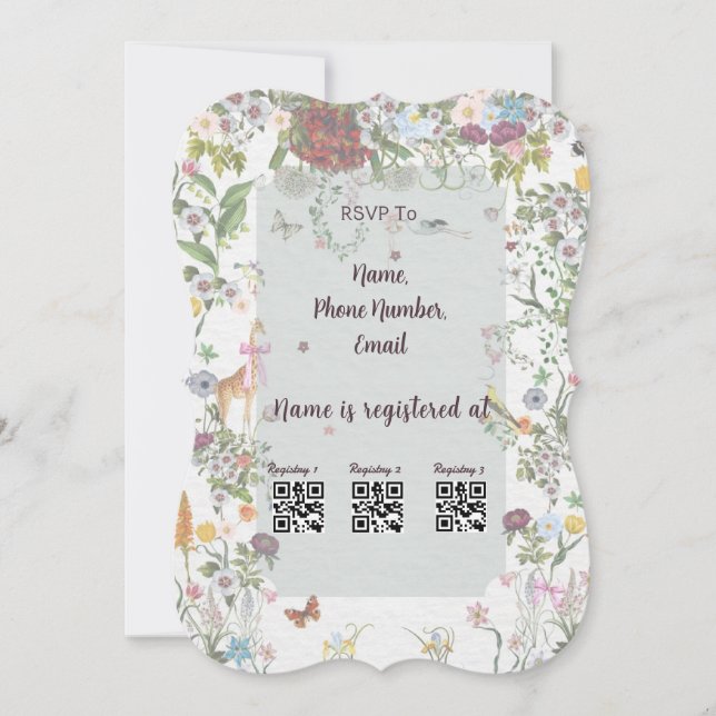 Enchanted Garden Baby Shower Invitation (Front)