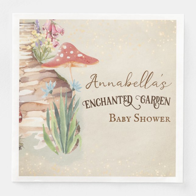 Enchanted Garden Baby Shower Napkin (Front)