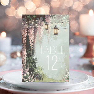 Enchanted Garden Border Table Number Pink ID1163