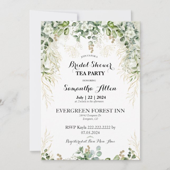 Enchanted Garden: Bridal Shower Invitation (Front)