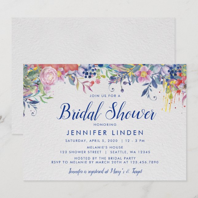 Enchanted Garden Bridal Shower Invitation (Front/Back)