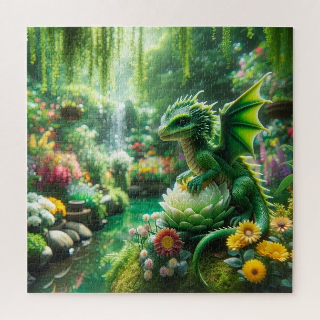 Enchanted Garden Dragon Jigsaw Puzzle (Vertical)