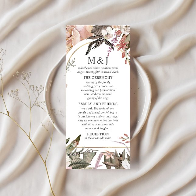 Enchanted Garden Elegant Boho Floral Program Rack Card (Creator Uploaded)