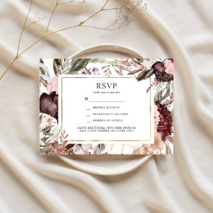 Enchanted Garden Elegant Floral Boho RSVP Invitati Invitation