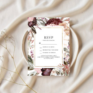 Enchanted Garden Elegant Floral Boho RSVP Invitati Invitation