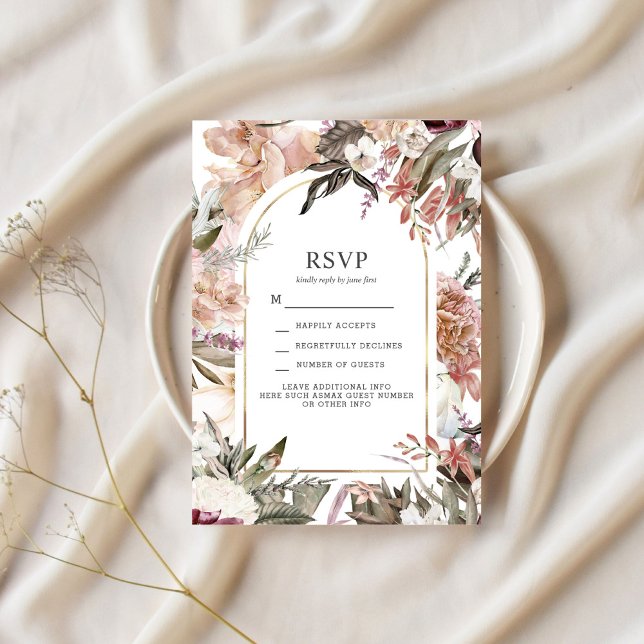Enchanted Garden Elegant Floral Boho RSVP Invitation (Creator Uploaded)