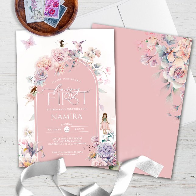 Enchanted Garden Fairies Fairy First Birthday Invitation (Creator Uploaded)