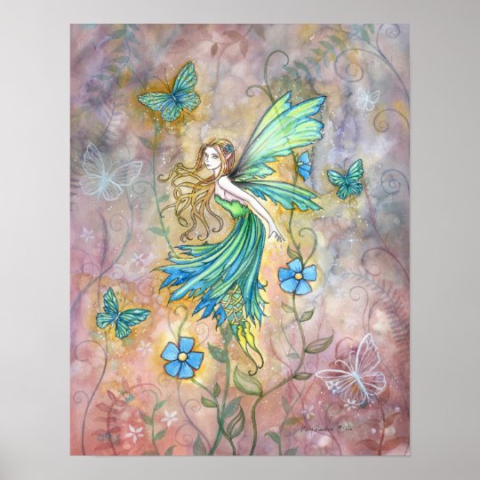 Enchanted Garden Fairy Art Poster Print | Zazzle.co.uk