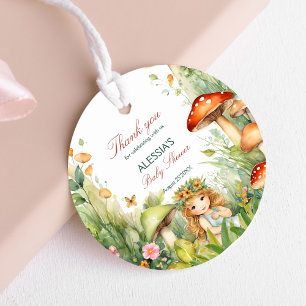 Enchanted garden fairy baby shower favour tags