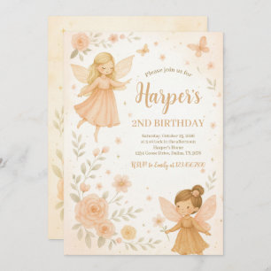 Enchanted Garden Fairy Birthday Invitation