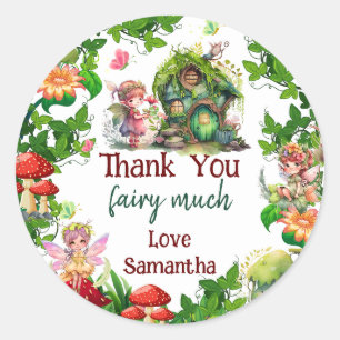 Enchanted Garden Fairy Girl Birthday Favour Gift Classic Round Sticker