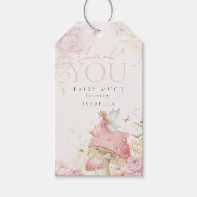 Enchanted Garden Fairy Thanks Gift Tags (Front)