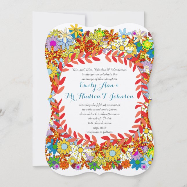 Enchanted Garden Fairytale Wedding Invitations (Front)
