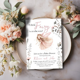 Enchanted Garden Floral Fairy Girl Baby Shower Invitation