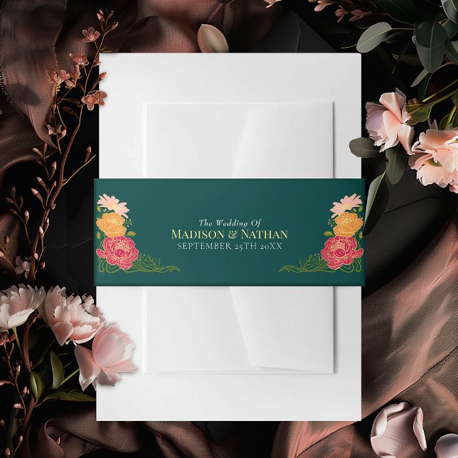 Enchanted Garden Floral Wedding  Invitation Belly Band (Creator Uploaded)