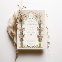 Enchanted Garden Floral Wedding Save the Date
