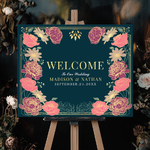 Enchanted Garden Floral Wedding Welcome Sign