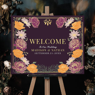Enchanted Garden Floral Wedding Welcome Sign