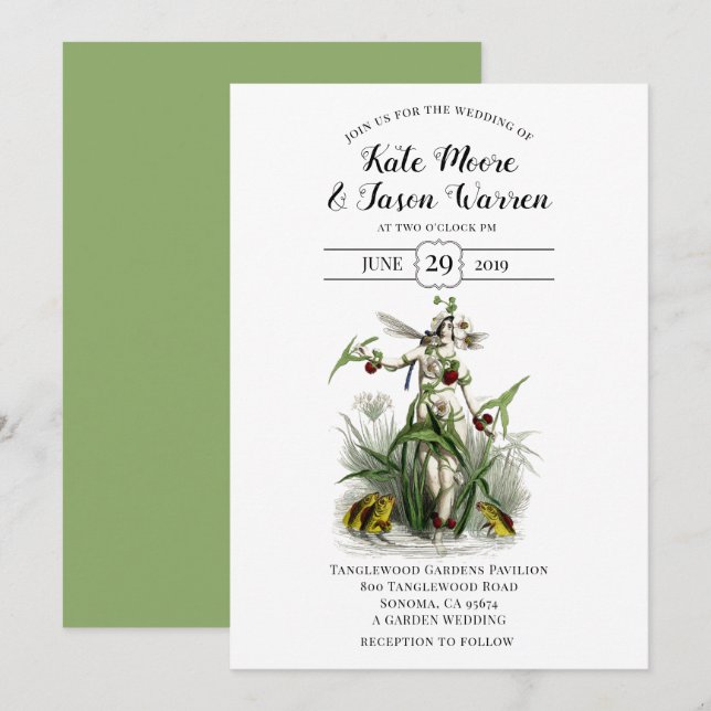 Enchanted Garden Garden Wedding Invitation (Front/Back)