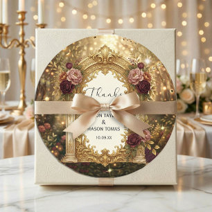 Enchanted Garden Gate Wedding Classic Round Sticker