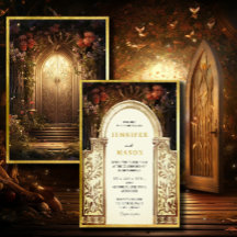 Enchanted Garden Gate Wedding Invitation
