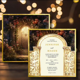 Enchanted Garden Gate Wedding Invitation