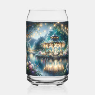 Enchanted Garden Gazebo Twilight Reflection Can Glass
