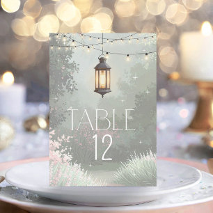 Enchanted Garden Lanterns Table Number Pink ID1163
