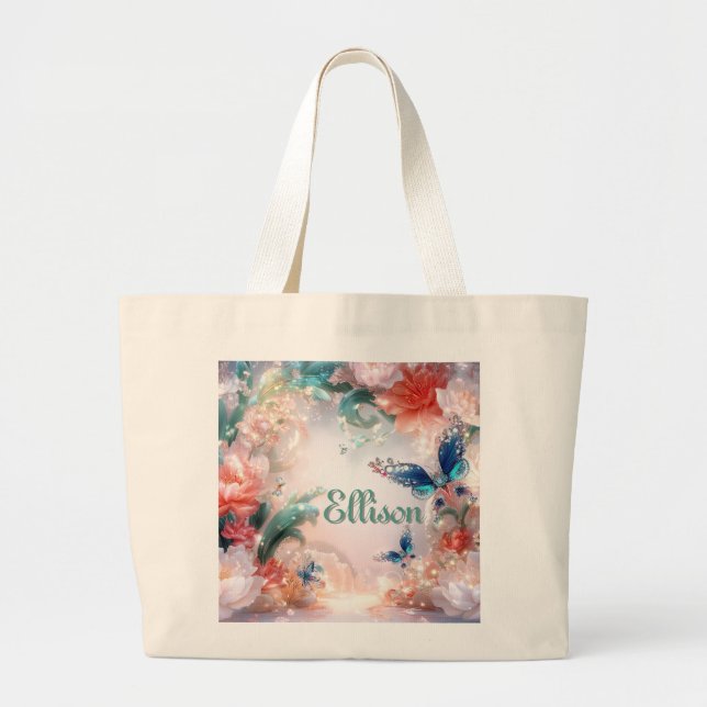 Enchanted Garden Large Tote Bag (Front)
