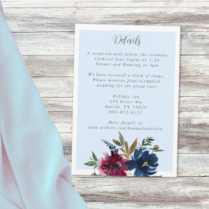 Enchanted Garden Light Blue Burgundy Navy Enclosure Card