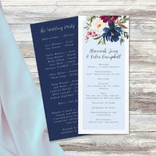 Enchanted Garden Light Blue Burgundy Navy Programme