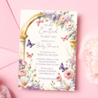 Enchanted garden pastel butterflies baby shower