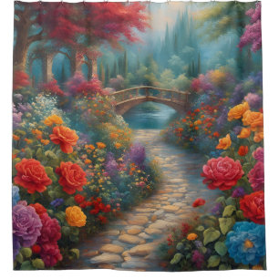 “Enchanted Garden Pathway” Shower Curtain