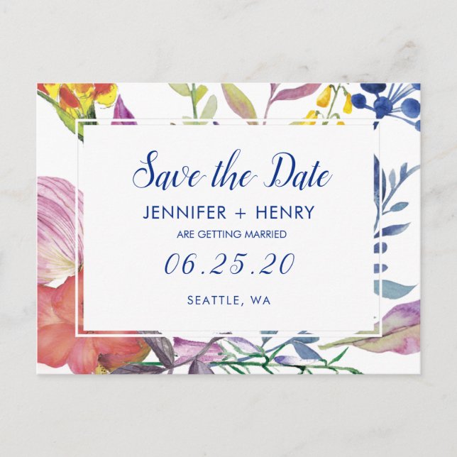 Enchanted Garden Save the Date Announcement Postcard (Front)