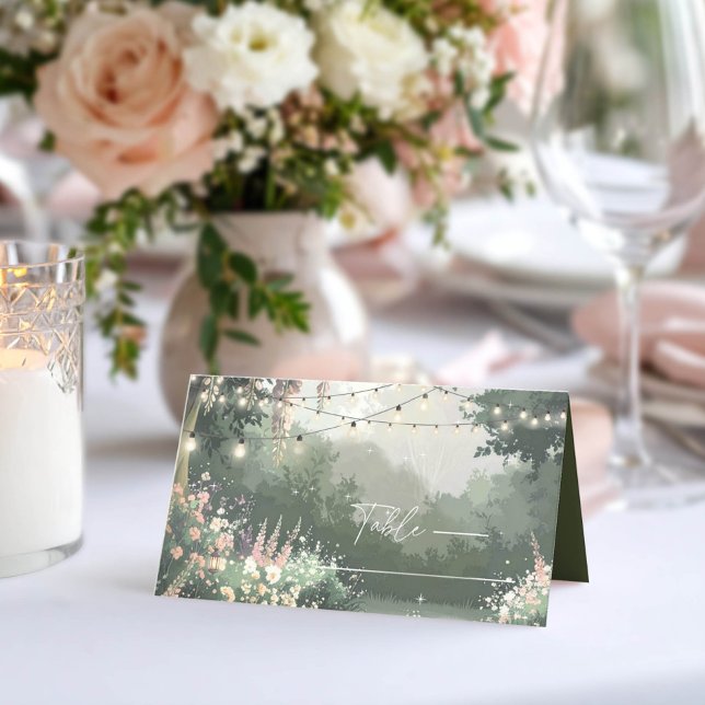 Enchanted Garden Sweet 16 Pink ID1163 Place Card (Creator Uploaded)