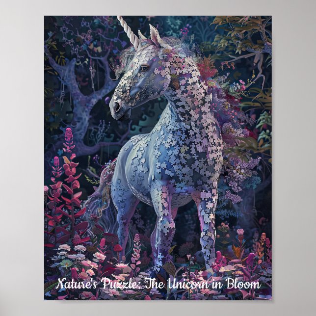 Enchanted Garden Unicorn Puzzle Poster (Front)