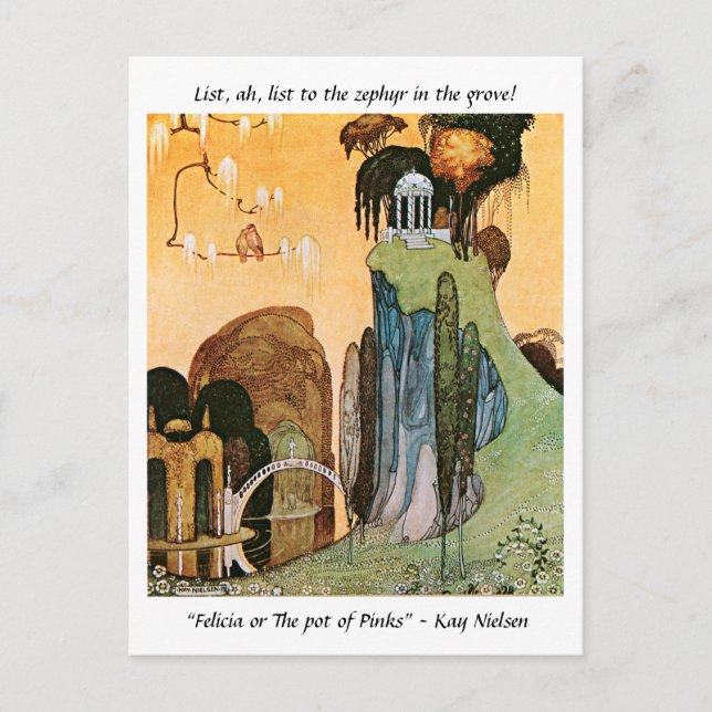 Enchanted garden vintage illustration Kay Nielsen Postcard (Front)